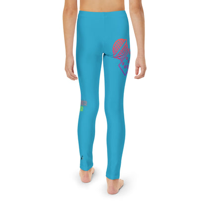 Youth Full-Length Leggings: Music Turquoise