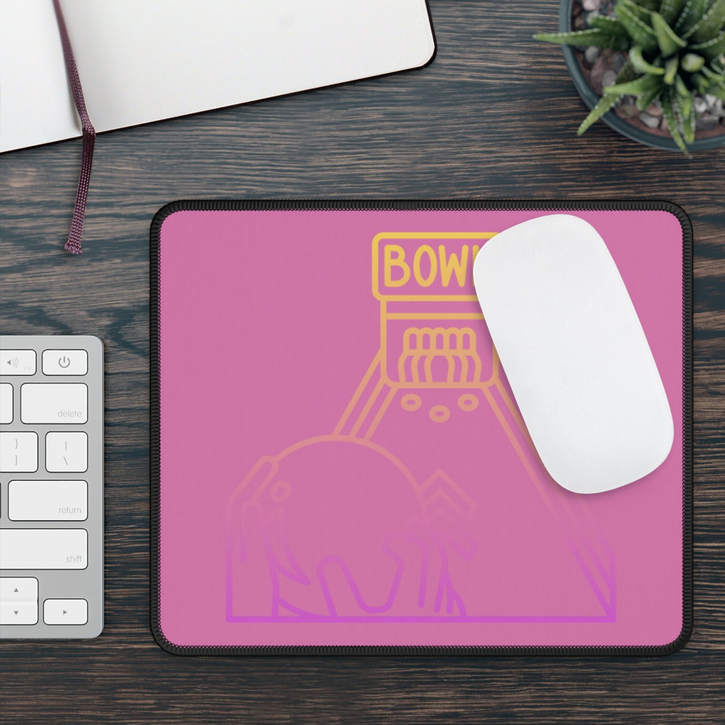 Gaming Mouse Pad: Bowling Lite Pink