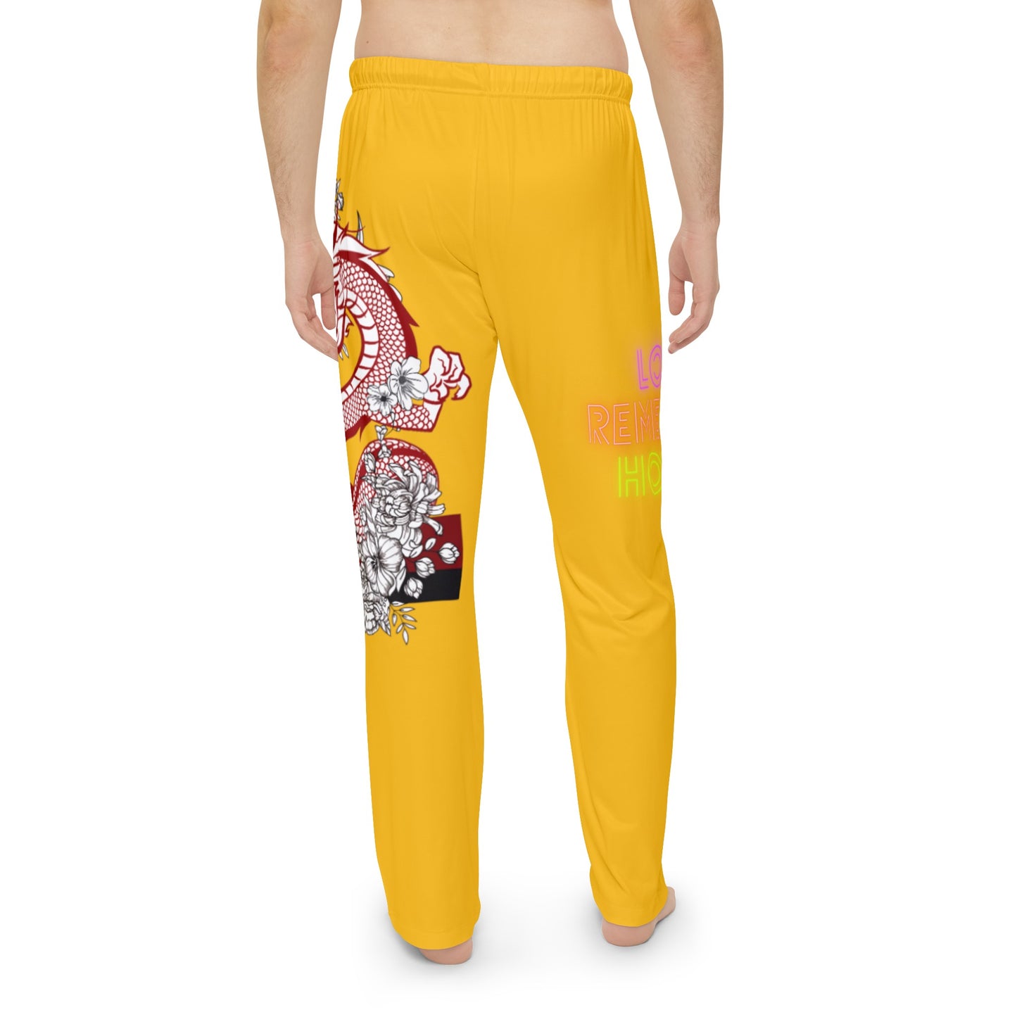 Men's Pajama Pants: Dragons Yellow