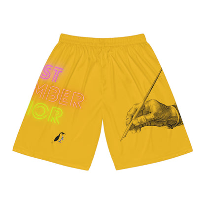 Basketball Shorts: Writing Yellow