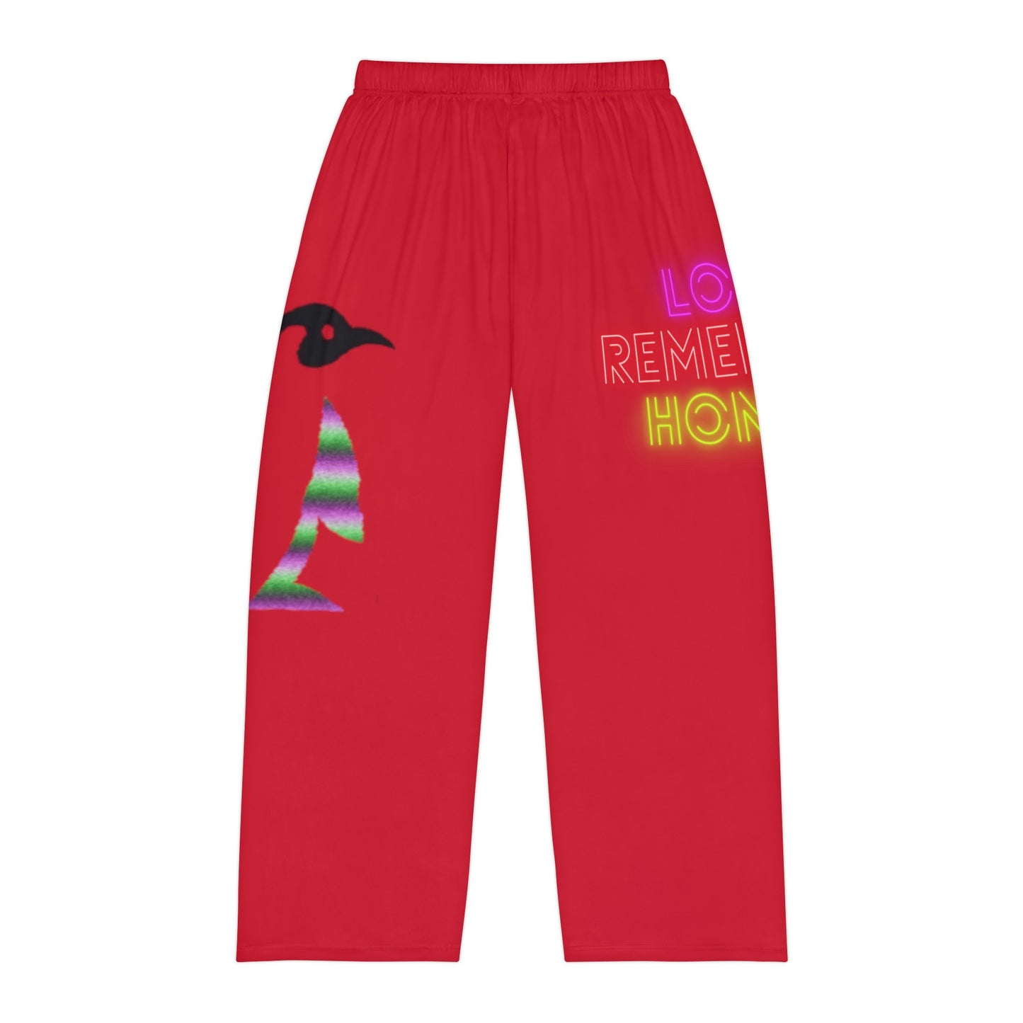 Men's Pajama Pants: Crazy Penguin World Logo Dark Red