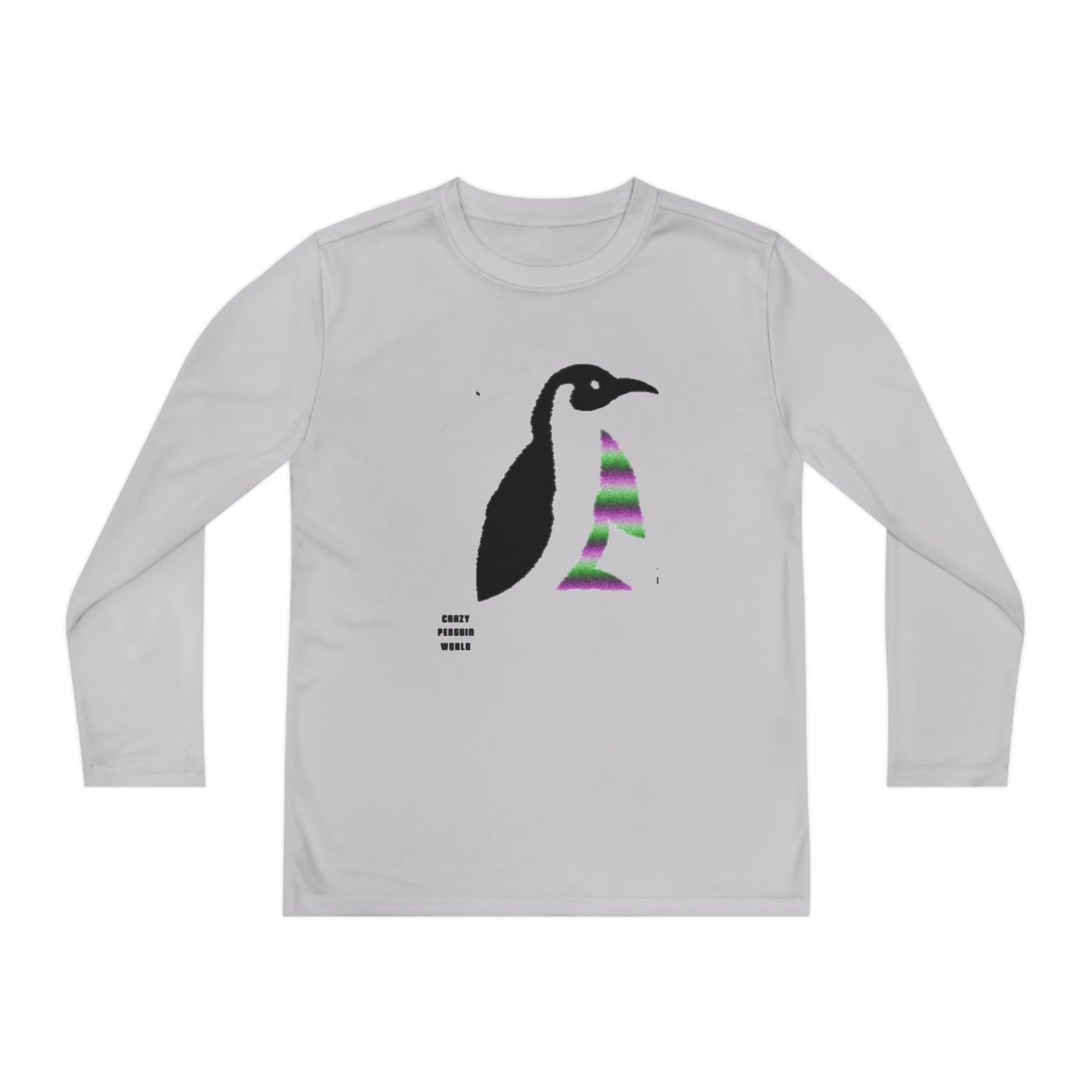 Youth Long Sleeve Competitor Tee: Crazy Penguin World Logo