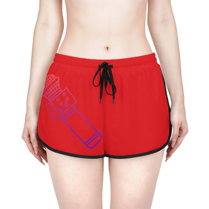 Women's Relaxed Shorts: Music Red