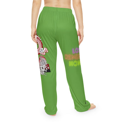 Women's Pajama Pants: Dragons Green