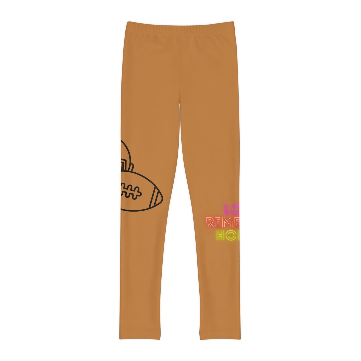 Youth Full-Length Leggings: Football Lite Brown