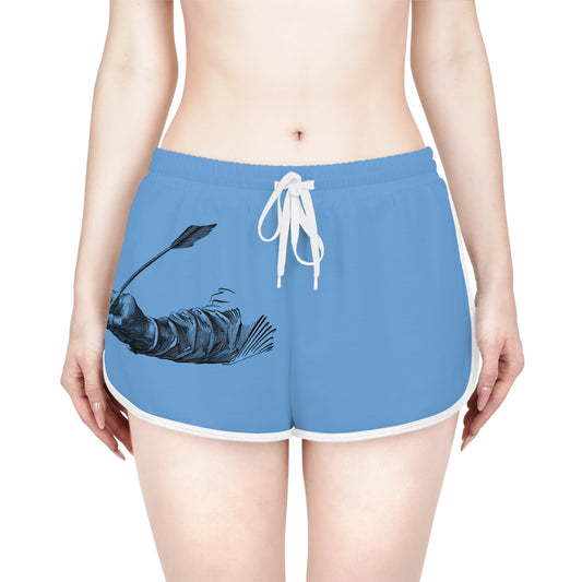 Women's Relaxed Shorts: Writing Lite Blue