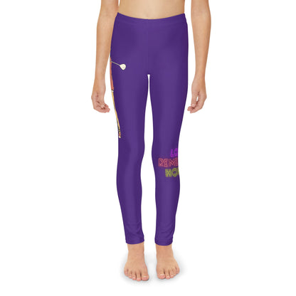 Youth Full-Length Leggings: Golf Purple