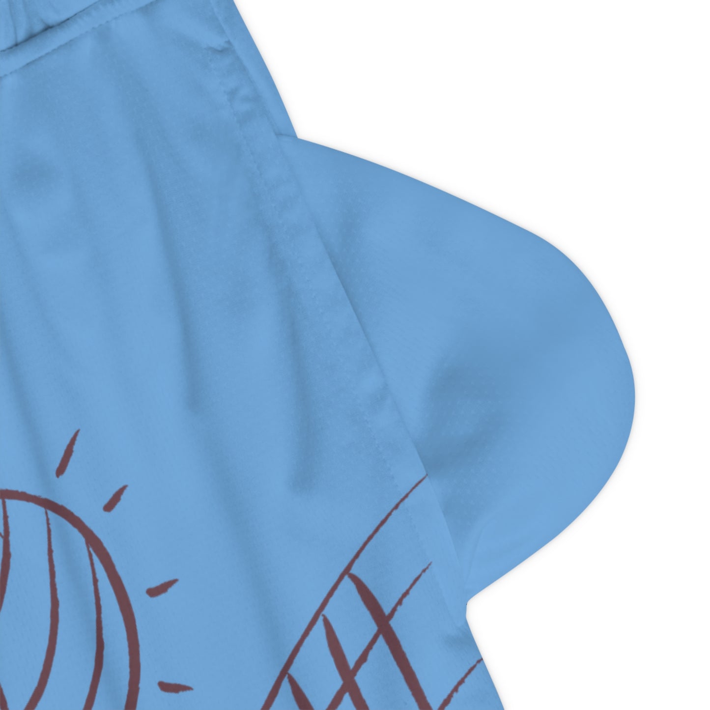 Basketball Rib Shorts: Volleyball Lite Blue