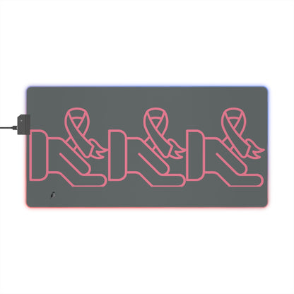 LED Gaming Mouse Pad: Fight Cancer Dark Grey