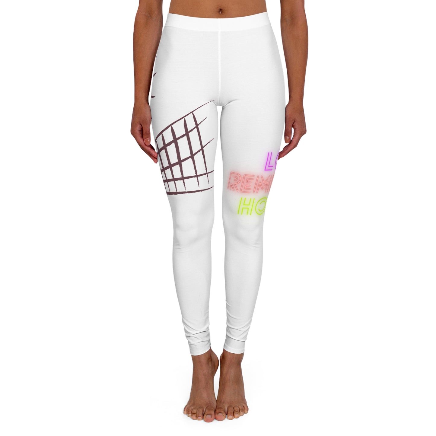 Women's Spandex Leggings: Volleyball White