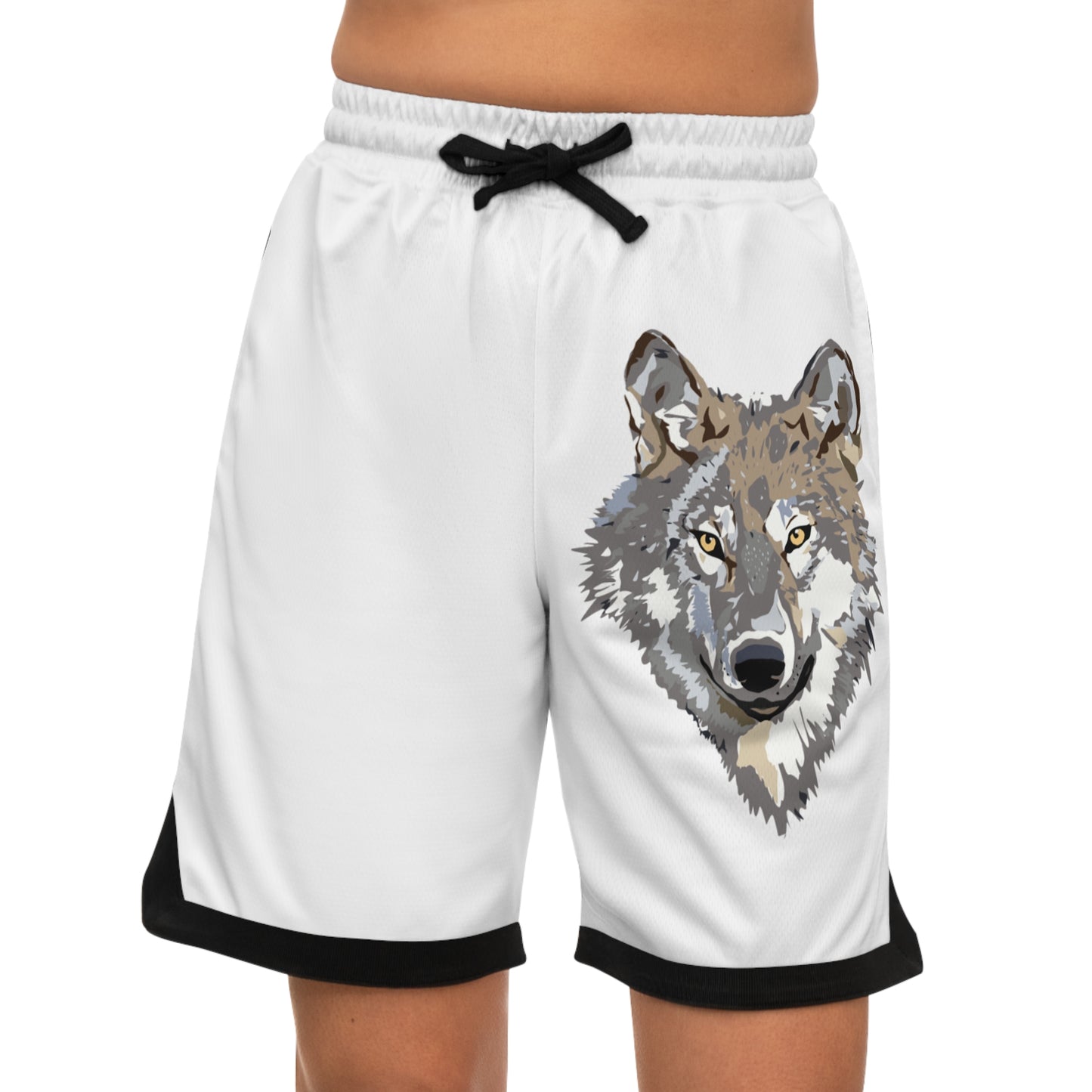 Basketball Rib Shorts: Wolves White