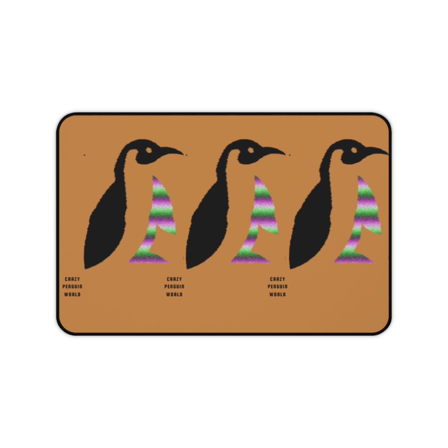 Desk Mat: Crazy Penguin World Logo Lite Brown