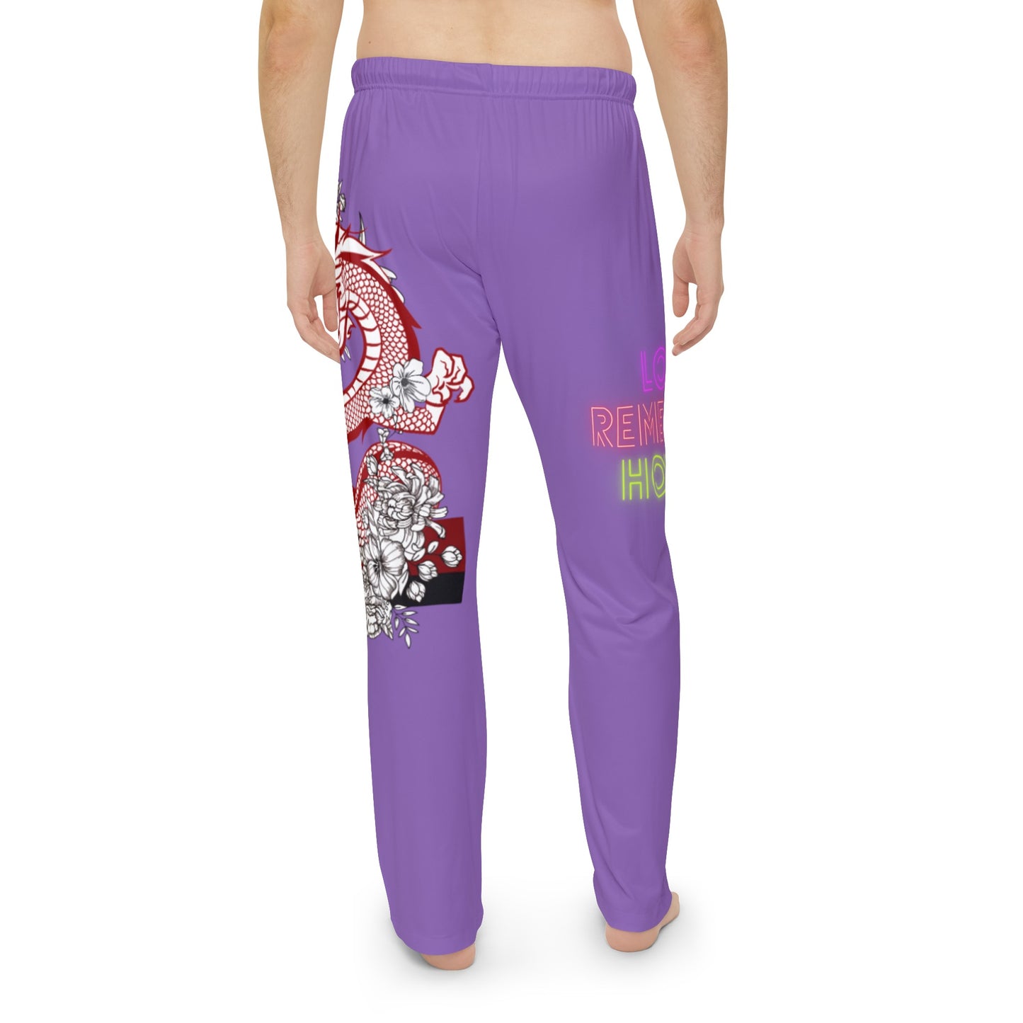 Men's Pajama Pants: Dragons Lite Purple