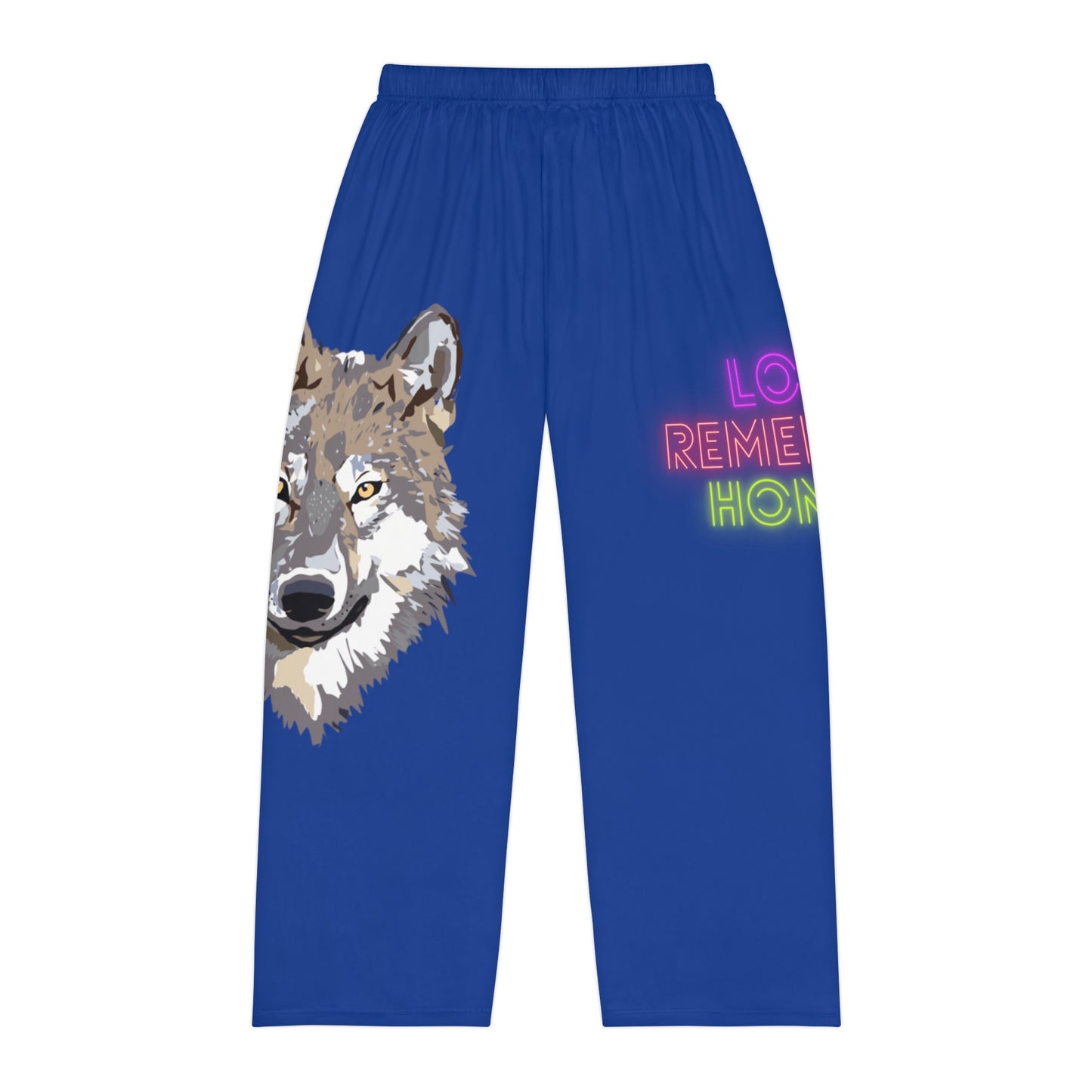 Men's Pajama Pants: Wolves Dark Blue