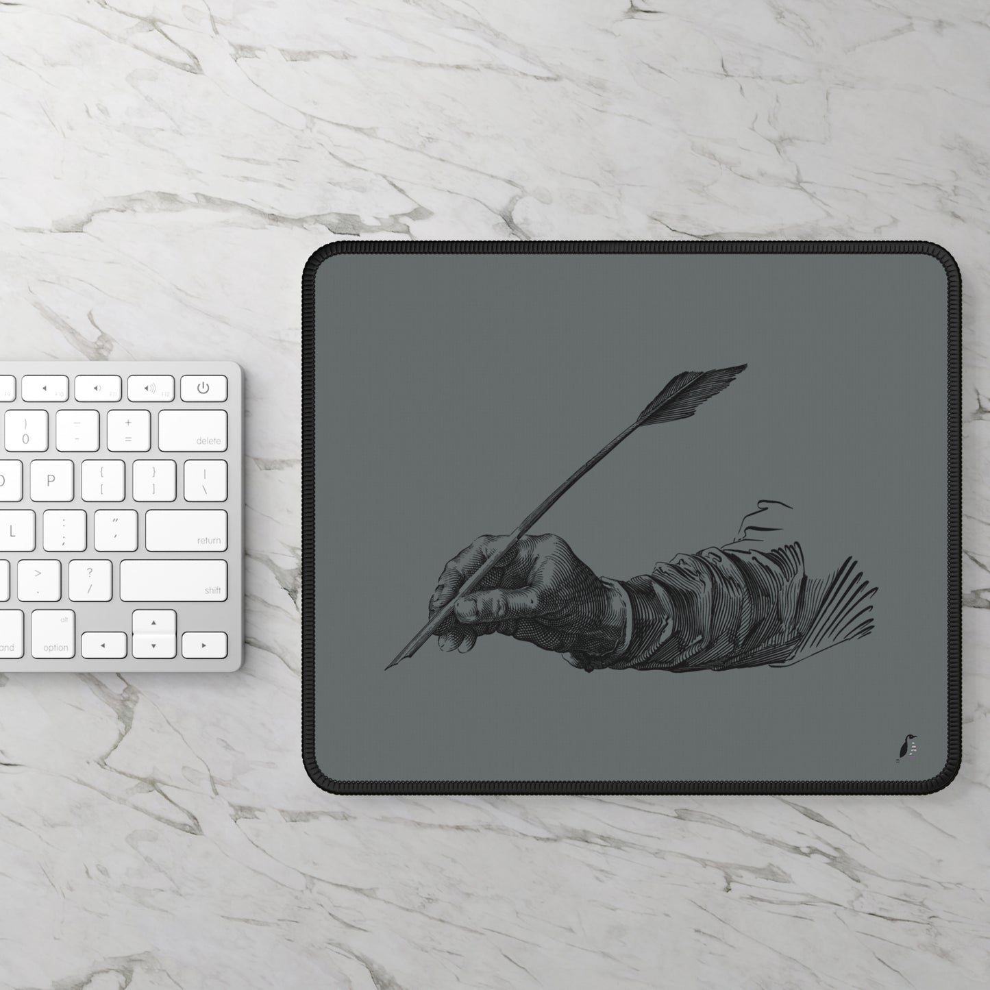 Gaming Mouse Pad: Writing Dark Grey