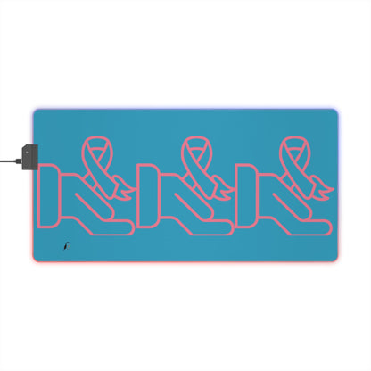 LED Gaming Mouse Pad: Fight Cancer Turquoise