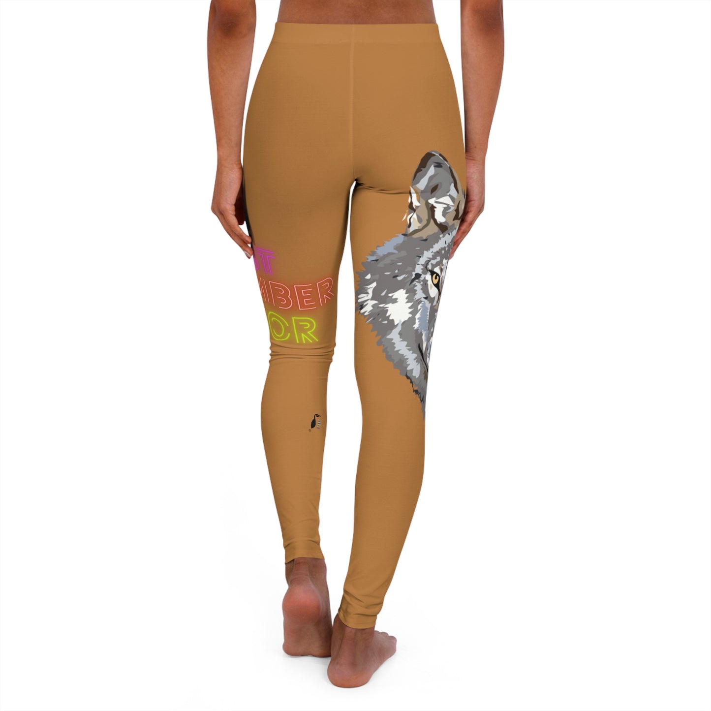 Women's Spandex Leggings: Wolves Lite Brown