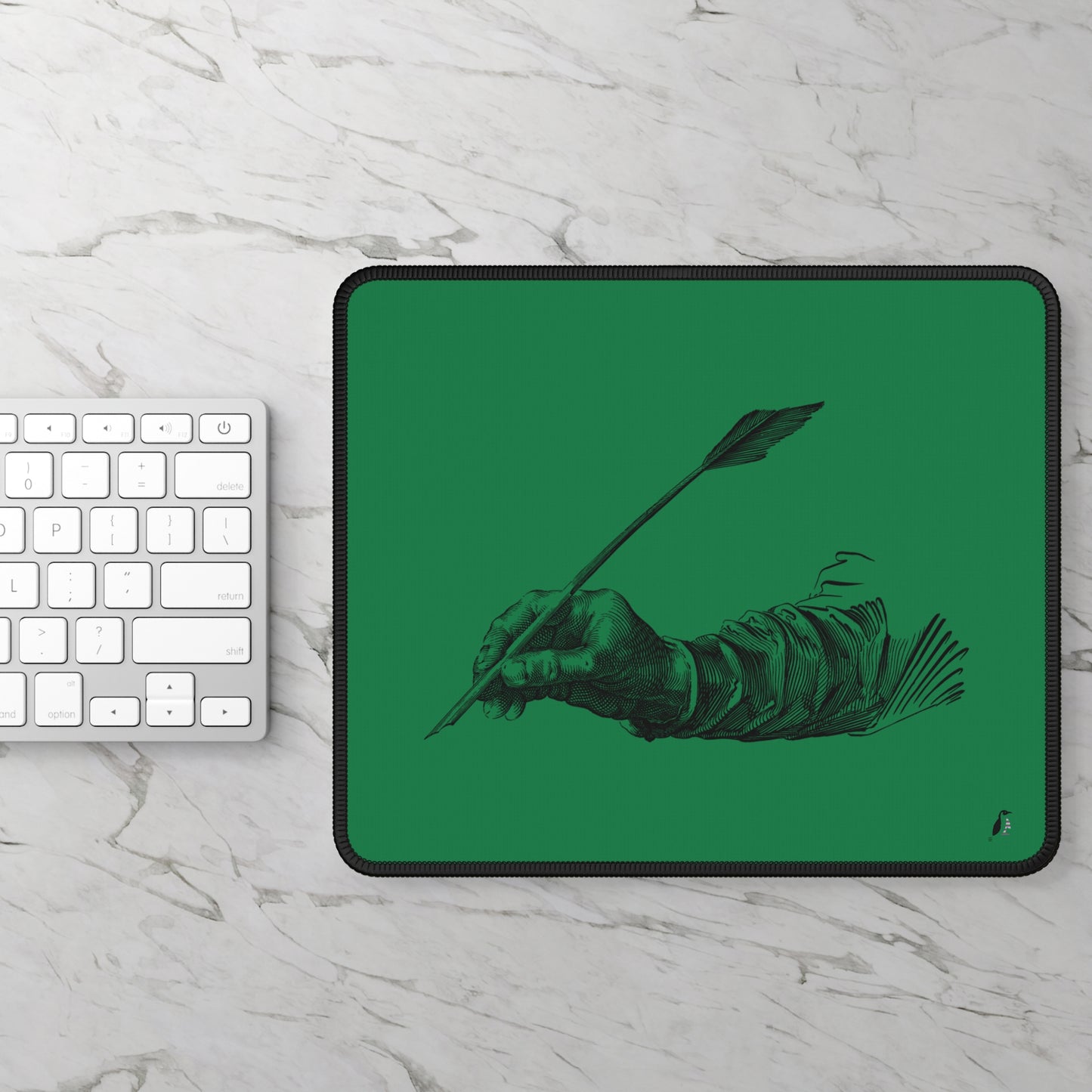 Gaming Mouse Pad: Writing Dark Green