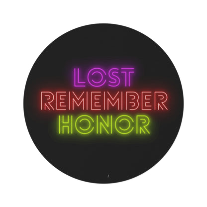 Round Rug: Lost Remember Honor Black