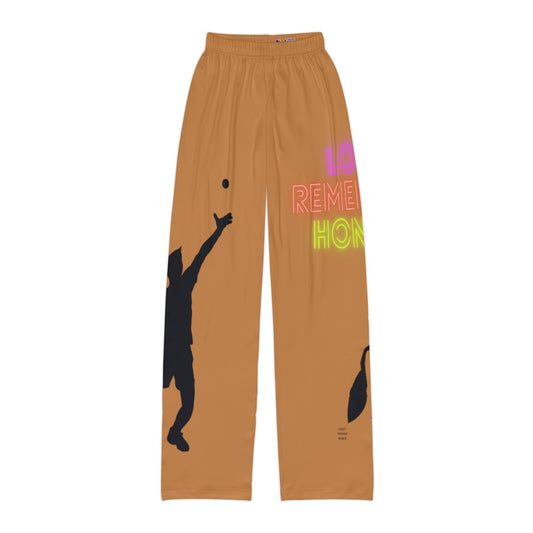 Kids Pajama Pants: Tennis Lite Brown