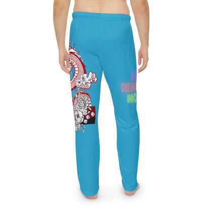 Men's Pajama Pants: Dragons Turquoise