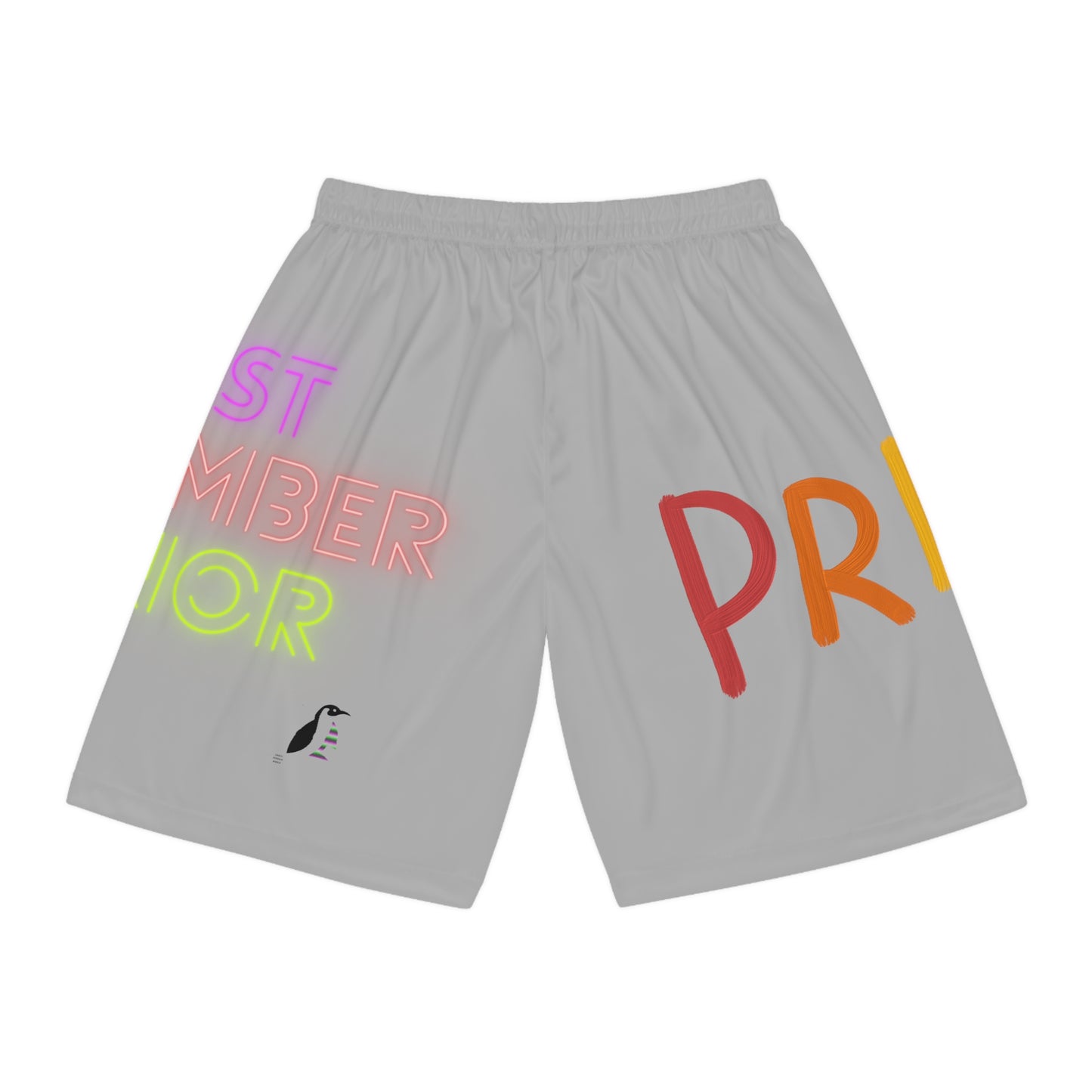 Basketball Shorts: LGBTQ Pride Lite Grey