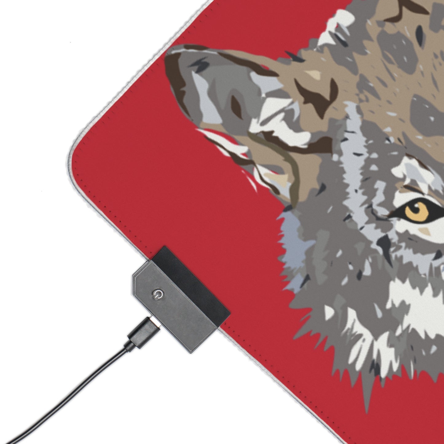 LED Gaming Mouse Pad: Wolves Dark Red