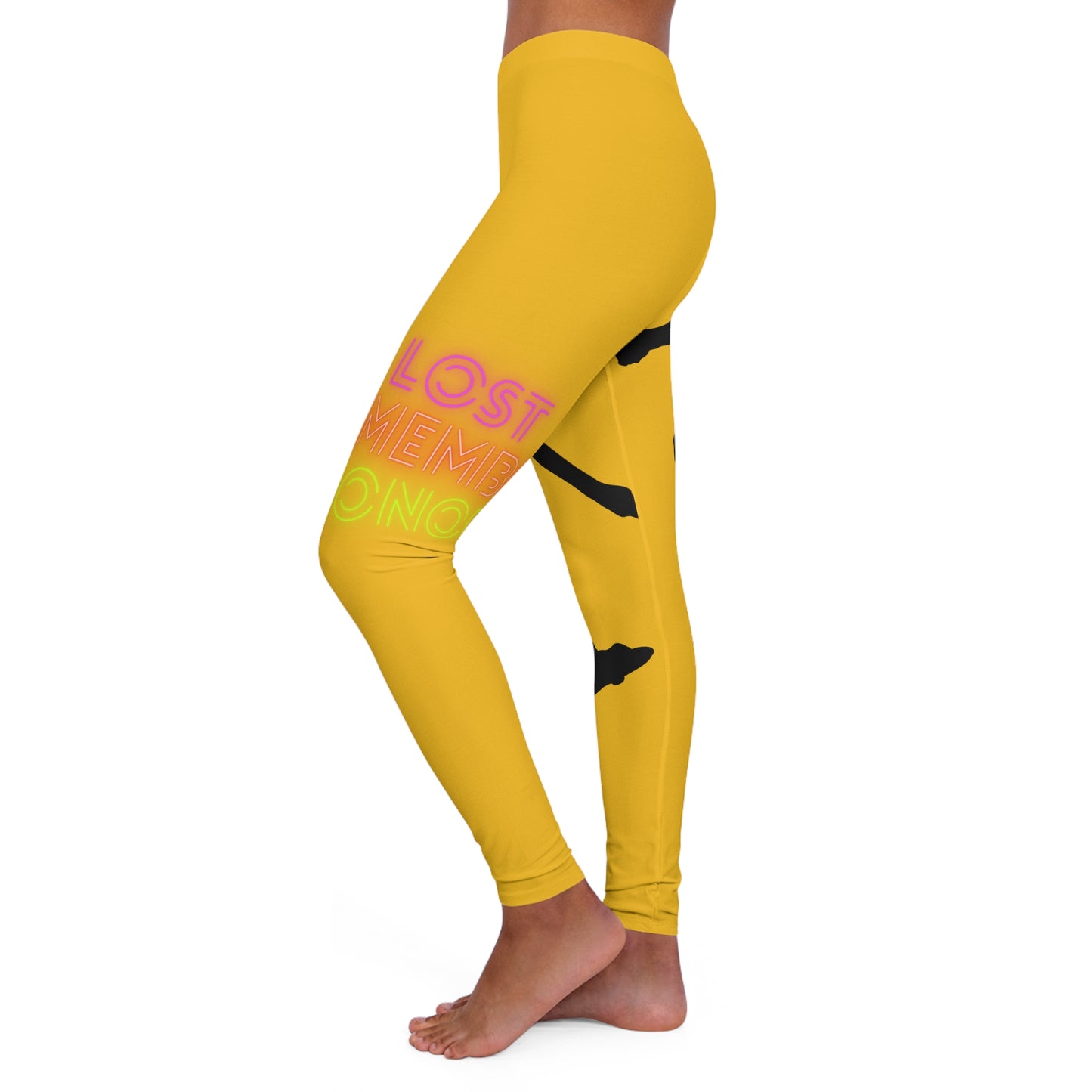 Women's Spandex Leggings: Skateboarding Yellow