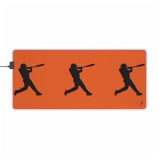 LED Gaming Mouse Pad: Baseball Orange