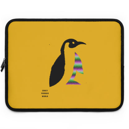 Laptop Sleeve: Crazy Penguin World Logo Yellow