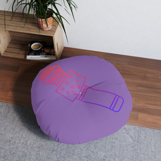 Tufted Floor Pillow, Round: Music Lite Purple