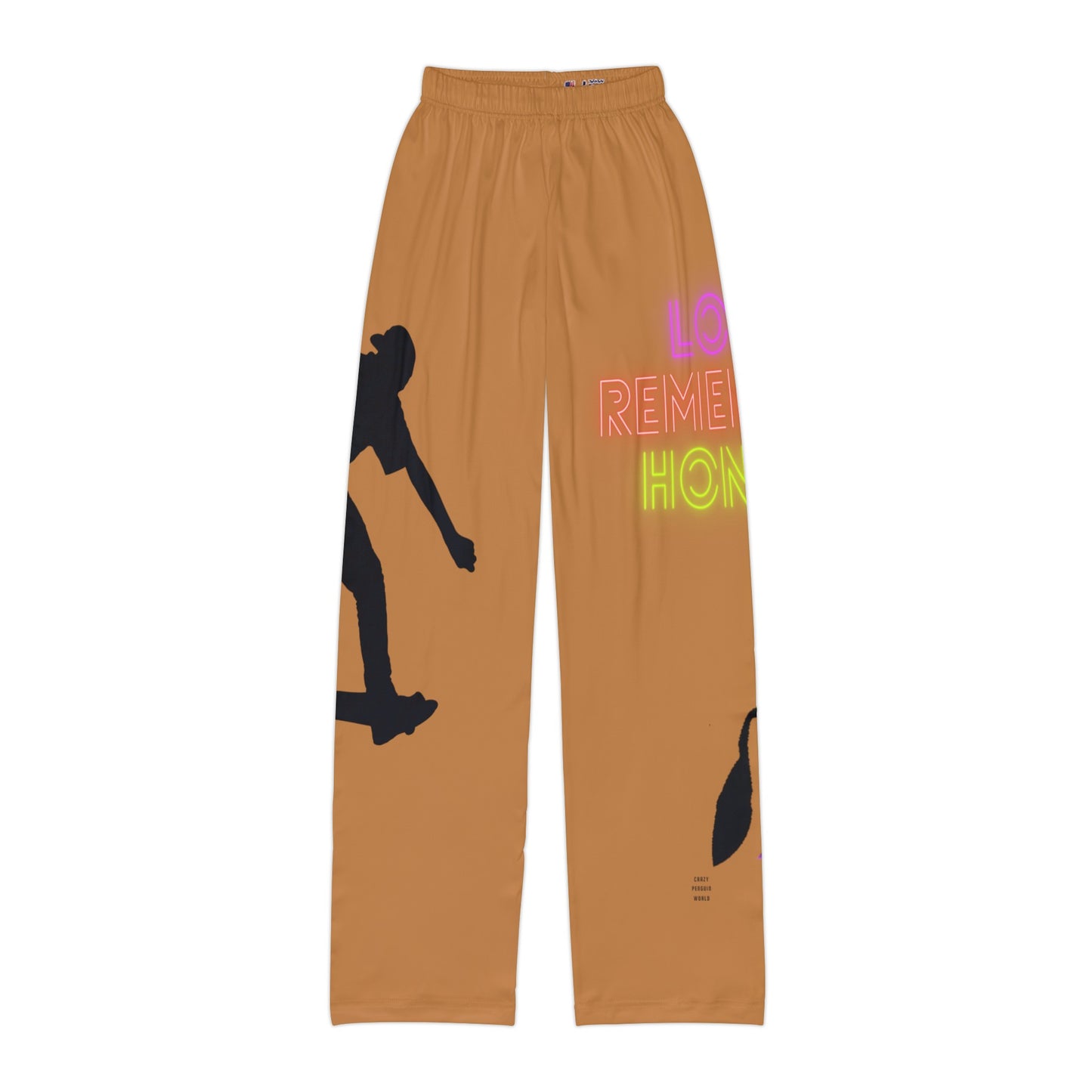 Kids Pajama Pants: Skateboarding Lite Brown