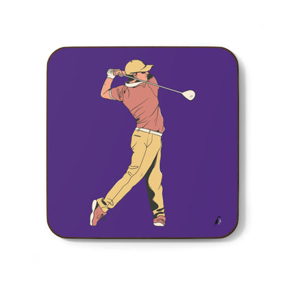 Hardboard Back Coaster: Golf Purple