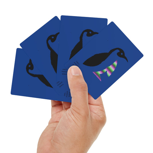 Poker Cards: Crazy Penguin World Logo Dark Blue