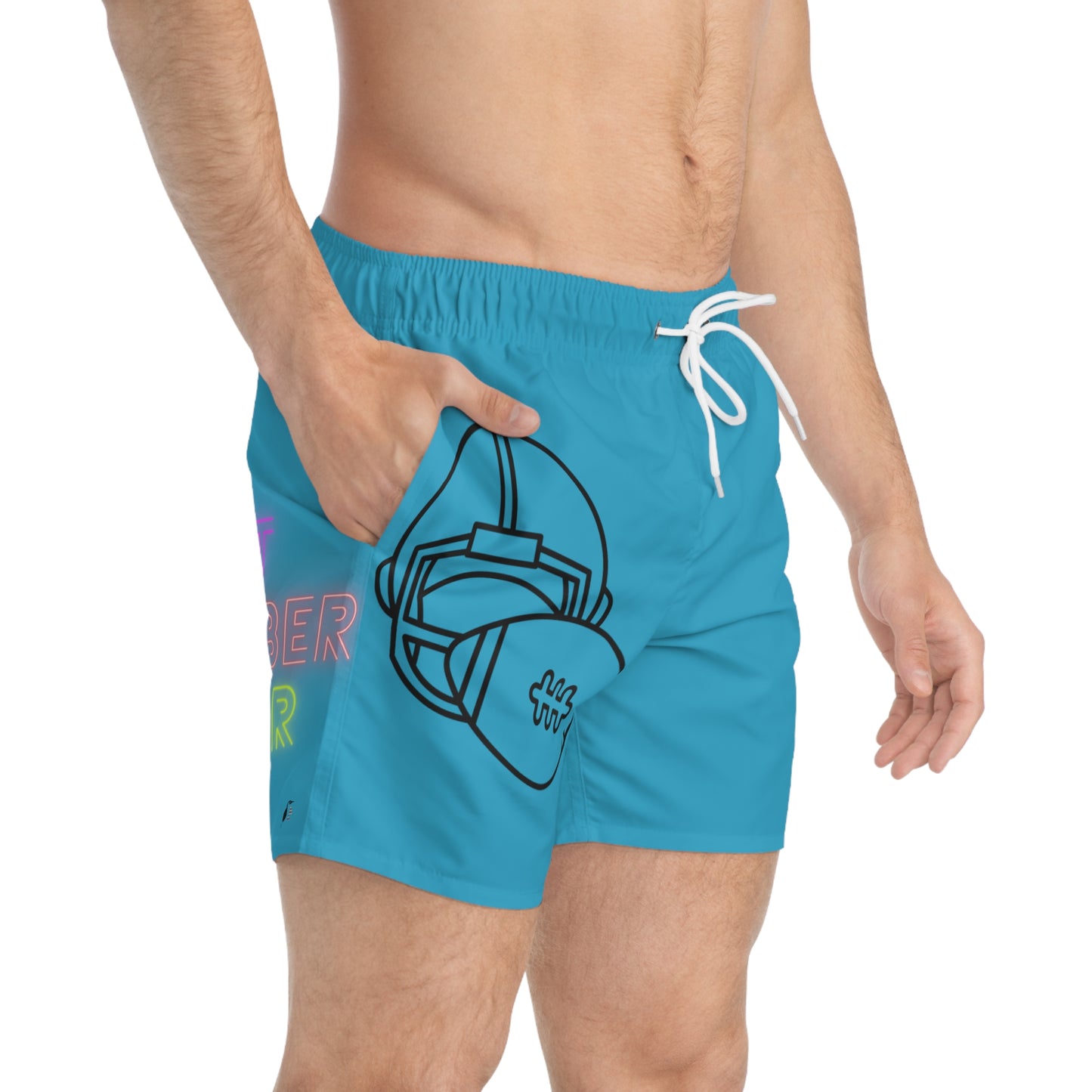 Swim Trunks: Football Turquoise