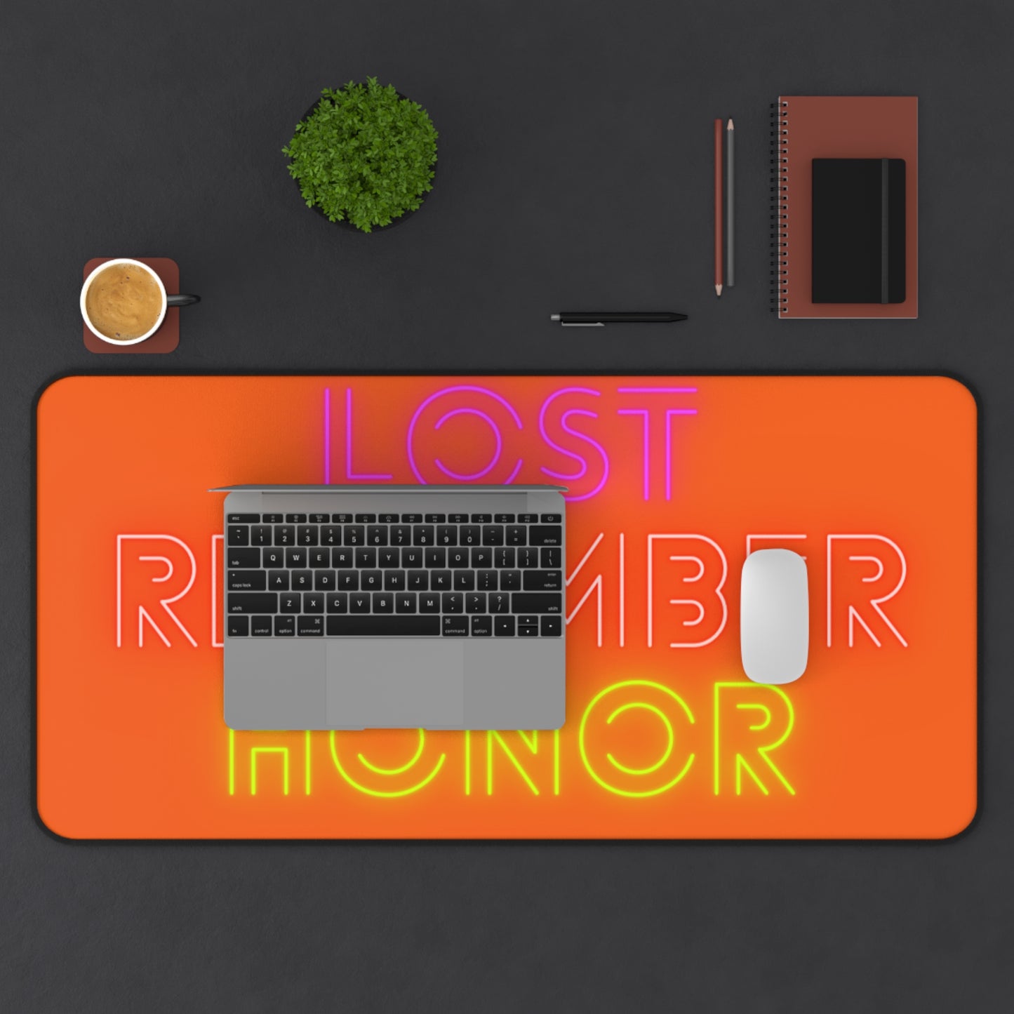 Desk Mat: Lost Remember Honor Orange