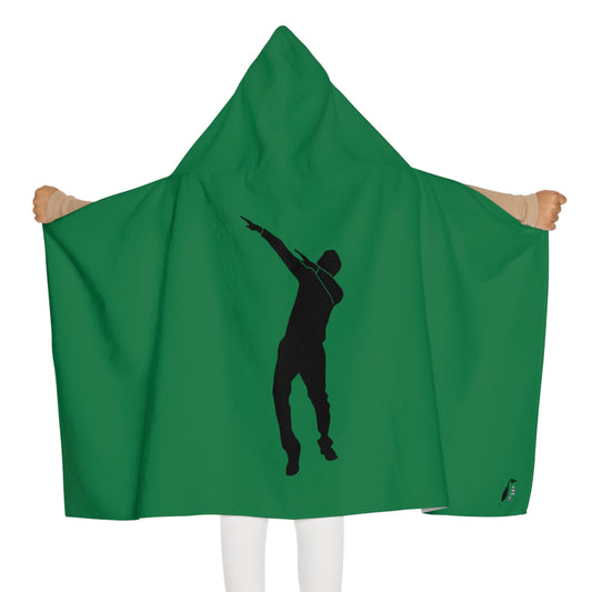 Youth Hooded Towel: Dance Dark Green