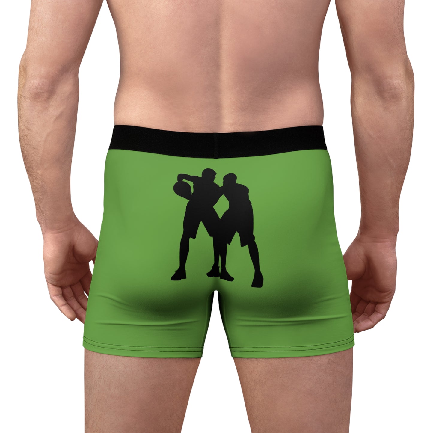 Men's Boxer Briefs: Basketball Green