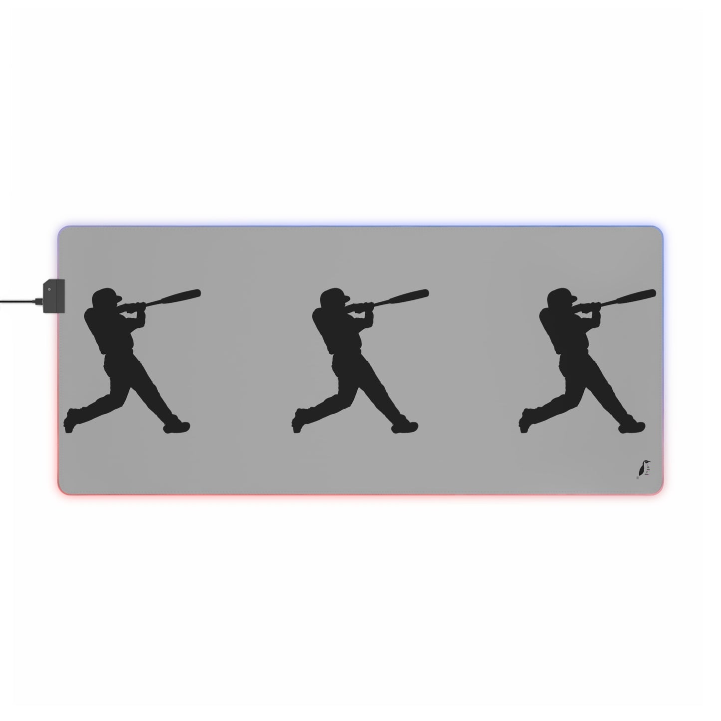 LED Gaming Mouse Pad: Baseball Lite Grey