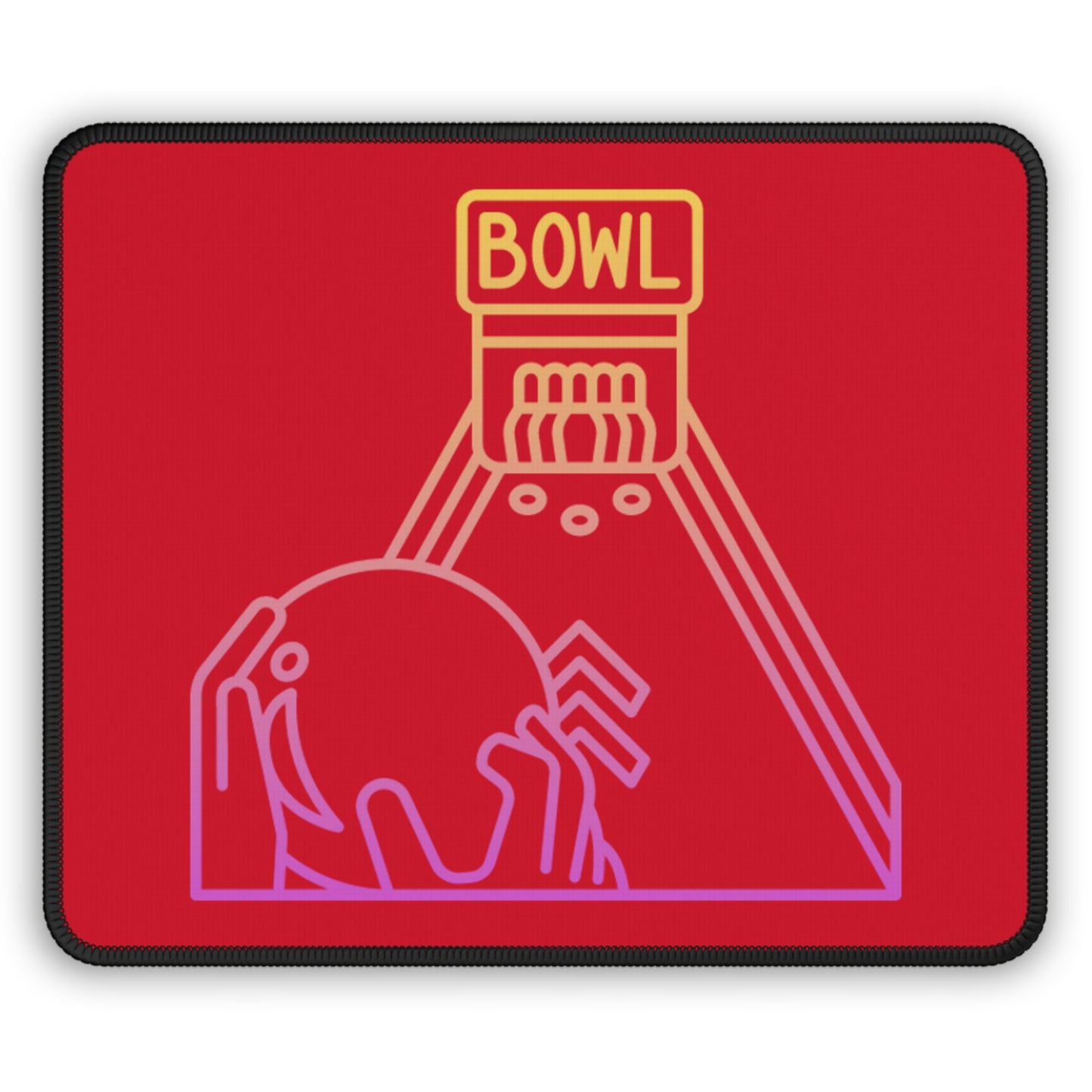 Gaming Mouse Pad: Bowling Dark Red