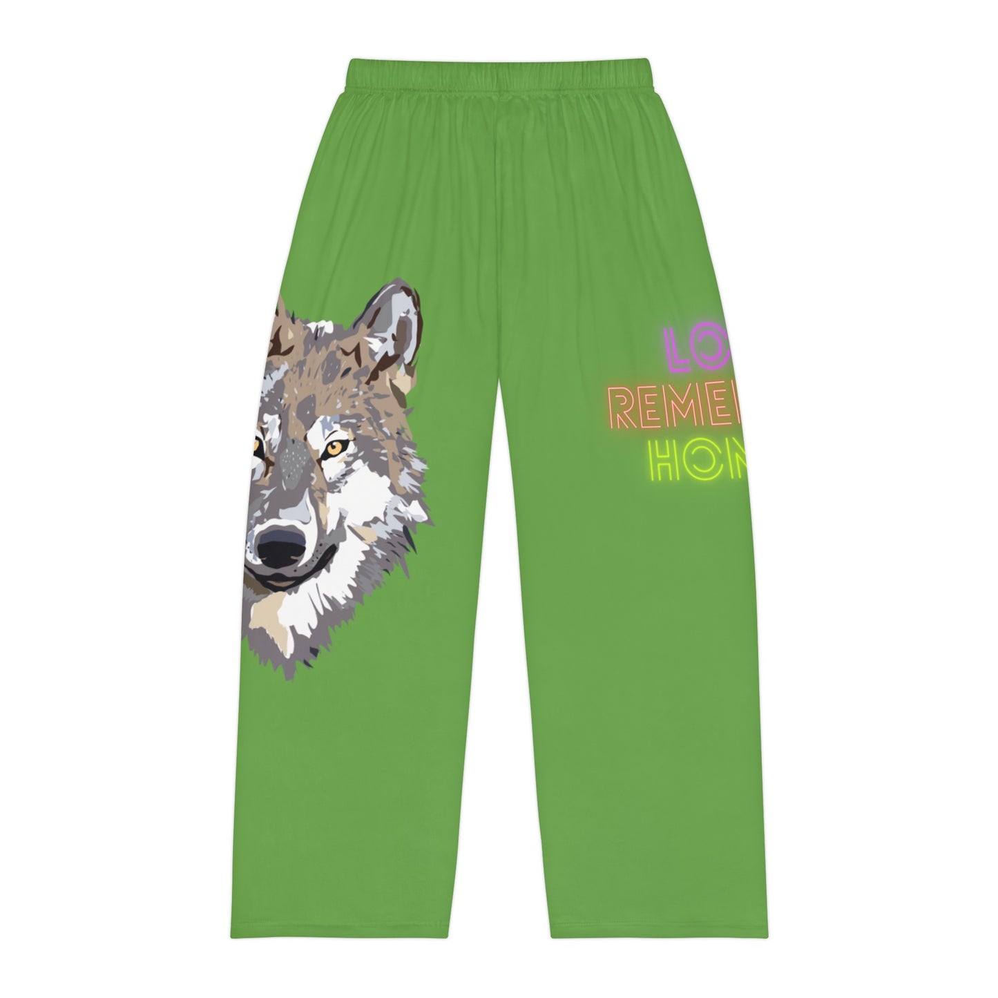 Men's Pajama Pants: Wolves Green