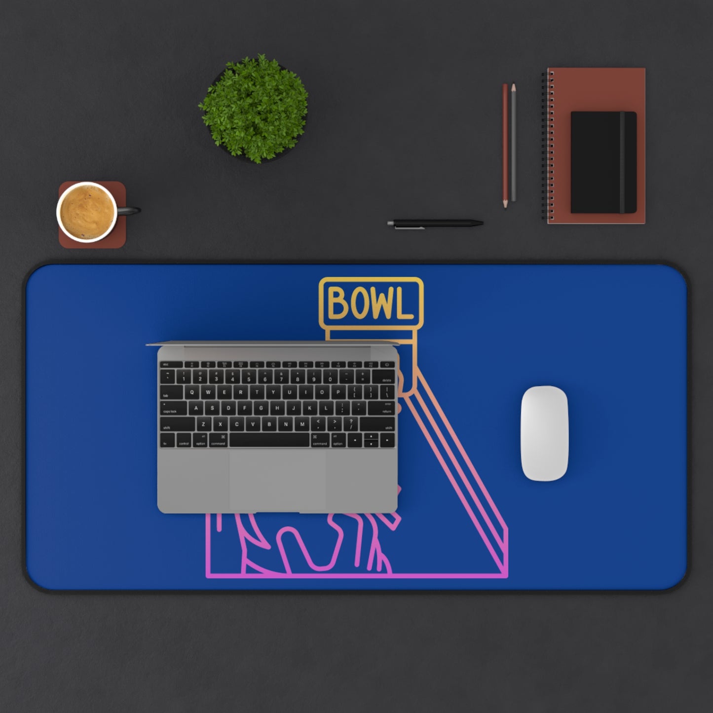 Desk Mat: Bowling Dark Blue