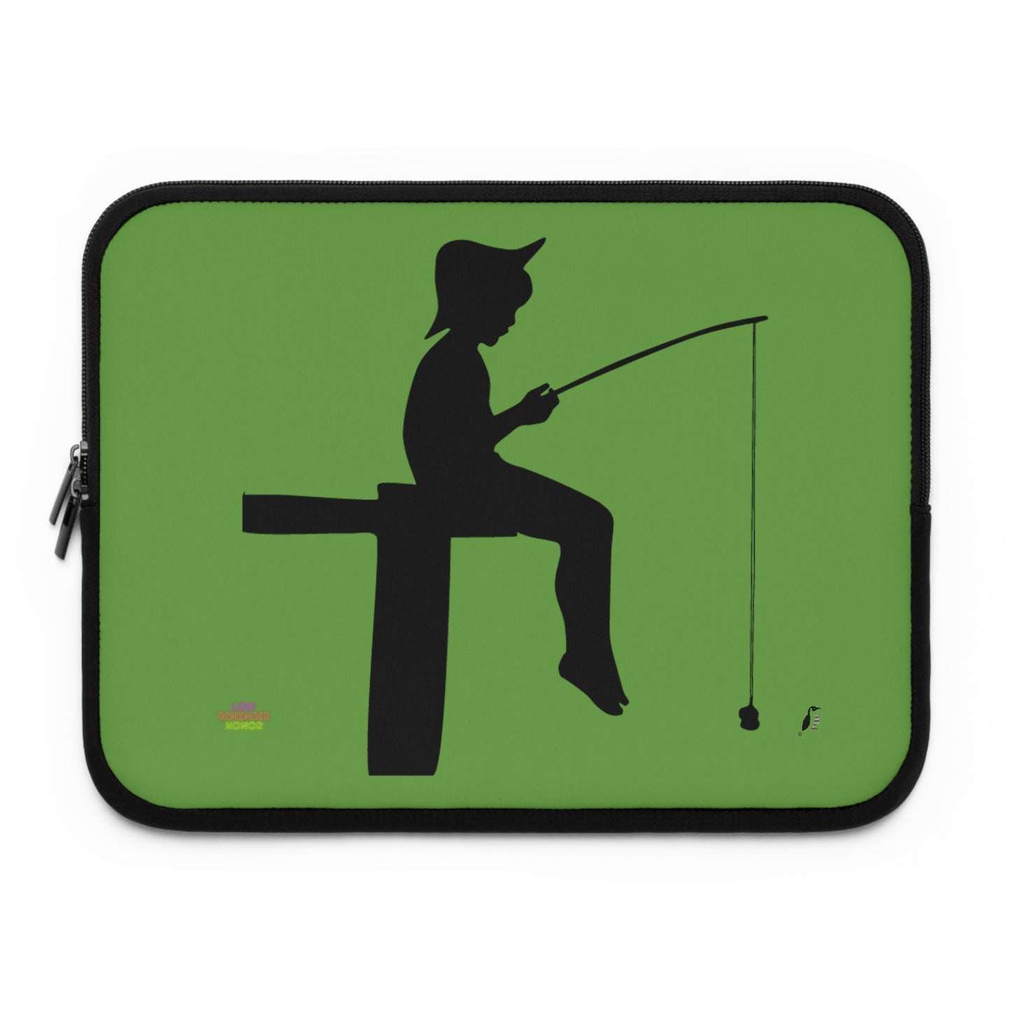 Laptop Sleeve: Fishing Green