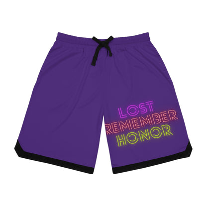 Basketball Rib Shorts: Lost Remember Honor Purple