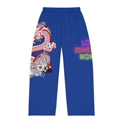 Men's Pajama Pants: Dragons Dark Blue