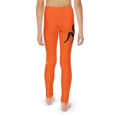 Youth Full-Length Leggings: Wrestling Orange