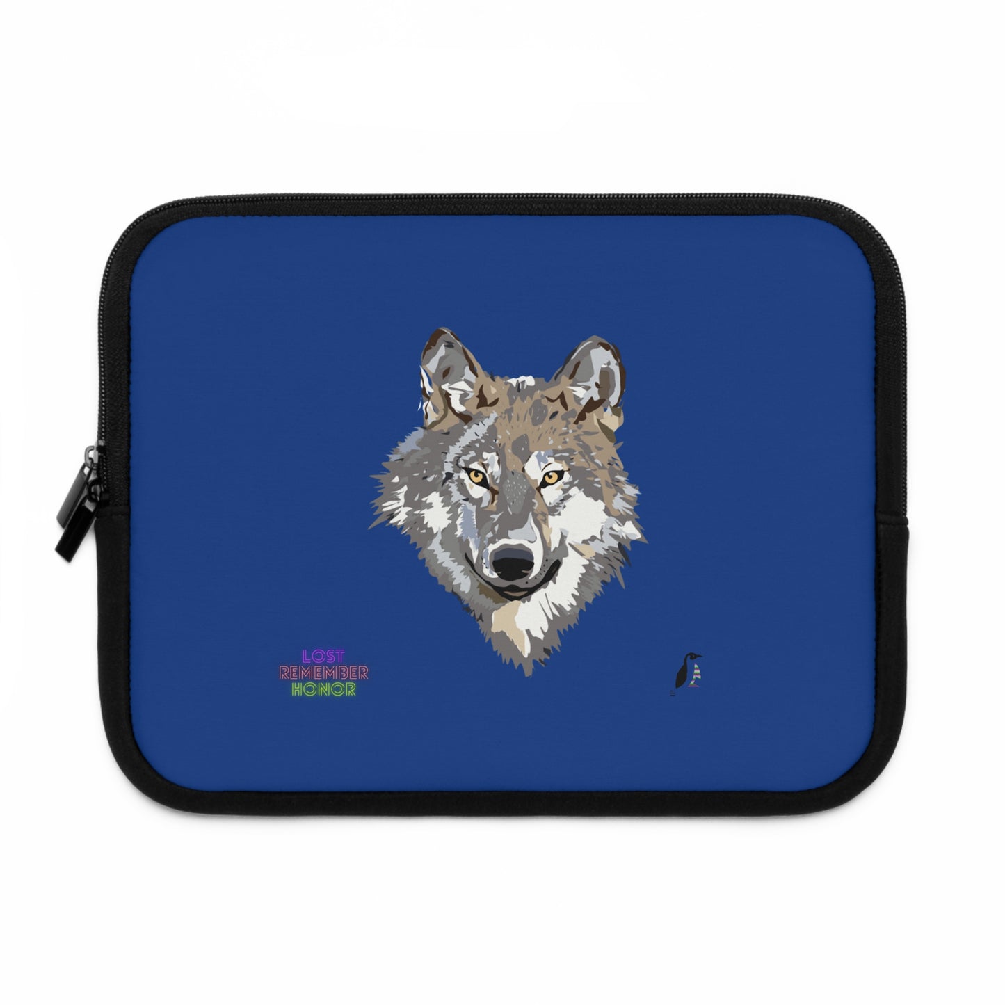 Laptop Sleeve: Wolves Dark Blue