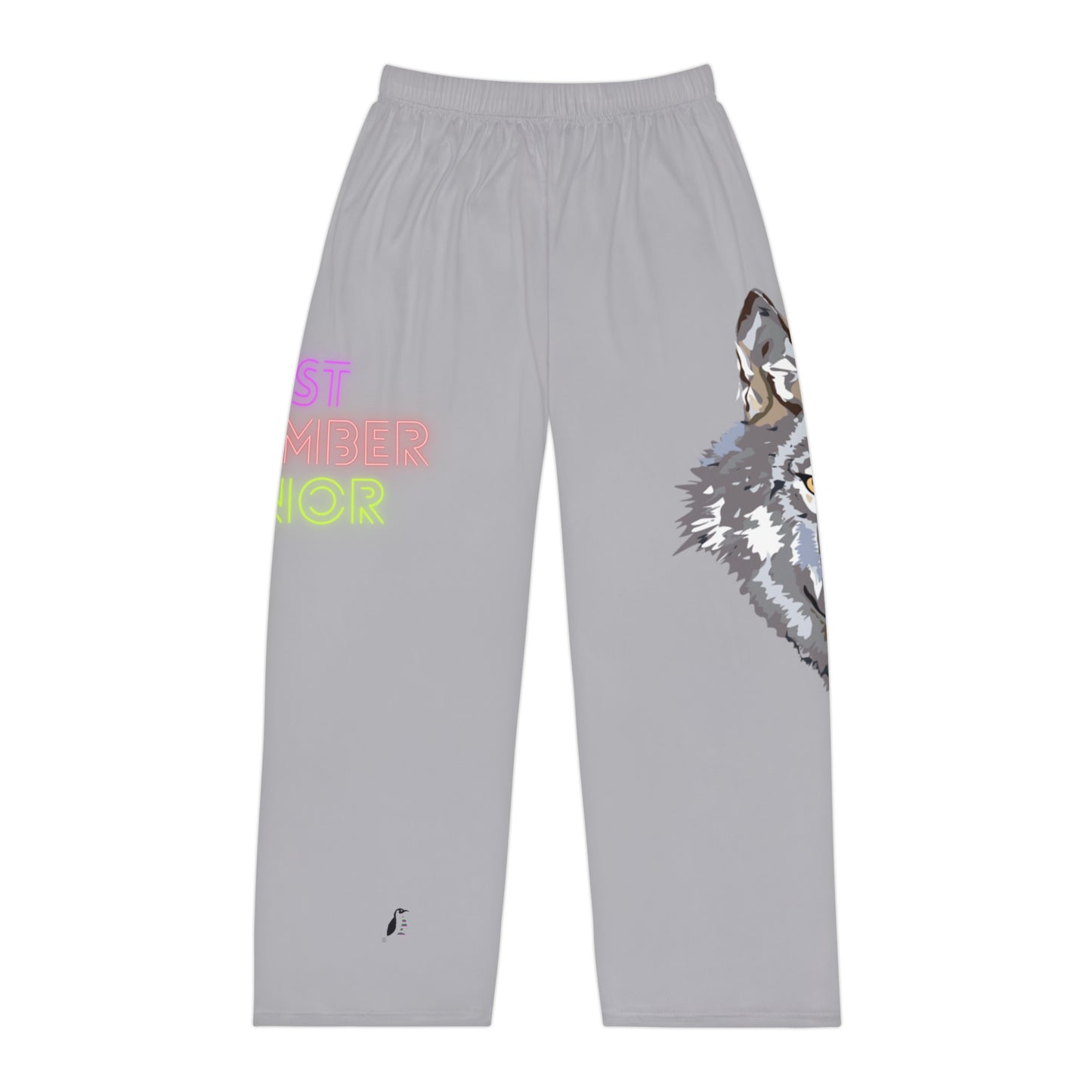 Men's Pajama Pants: Wolves Lite Grey