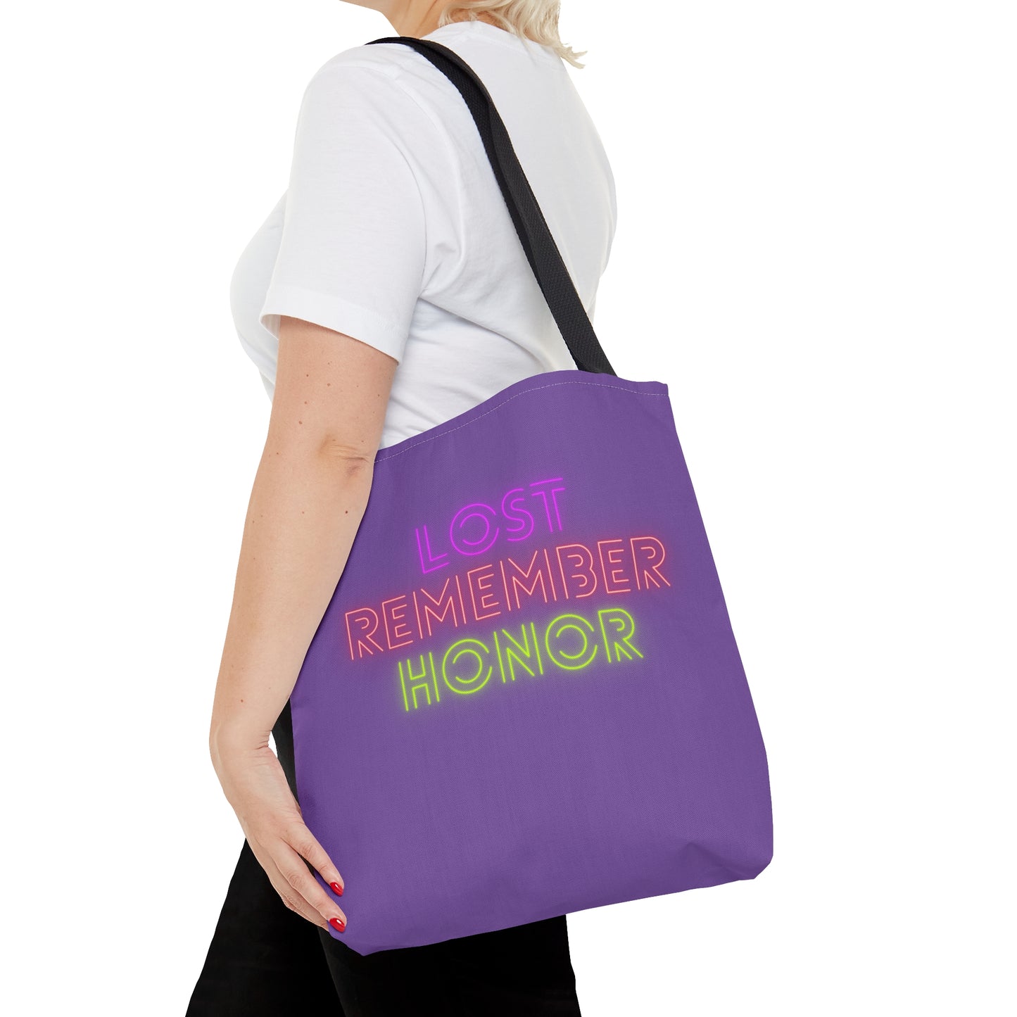 Tote Bag: Lost Remember Honor Lite Purple