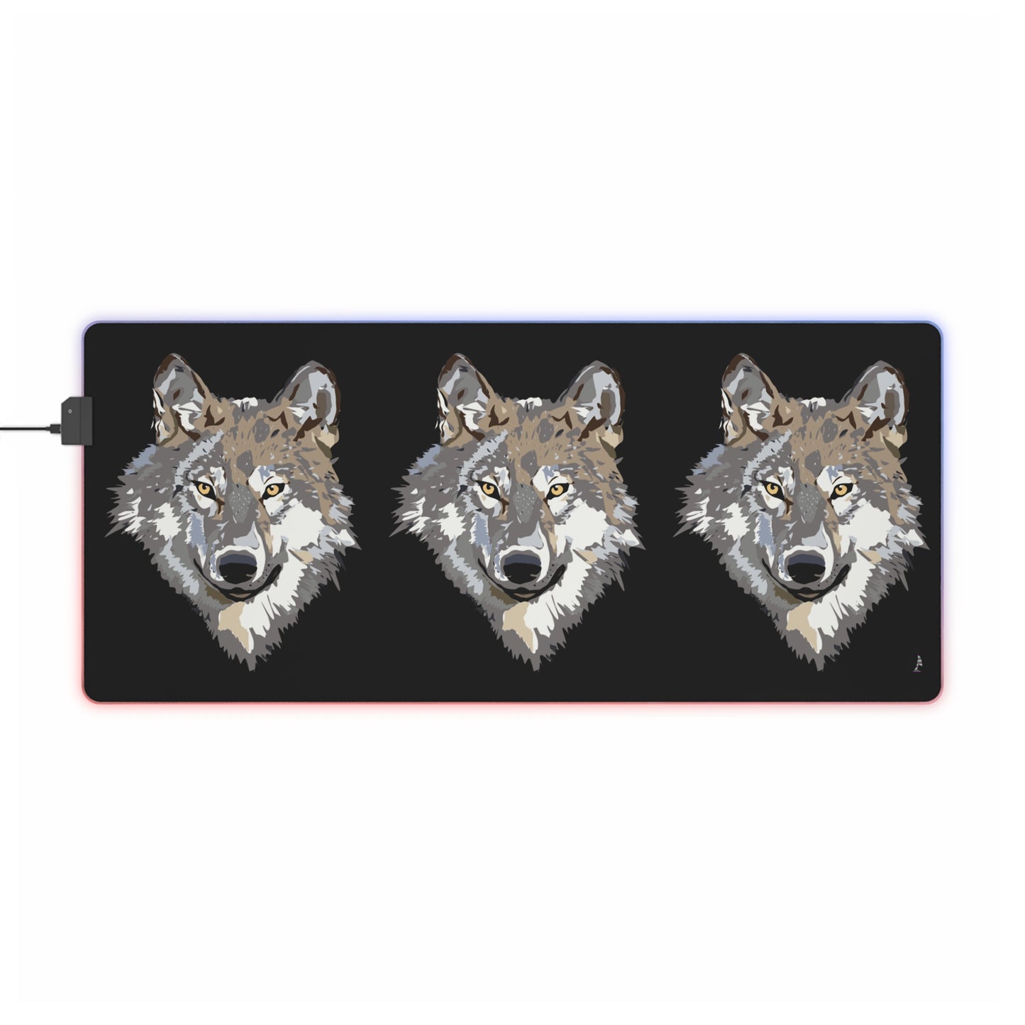 LED Gaming Mouse Pad: Wolves Black